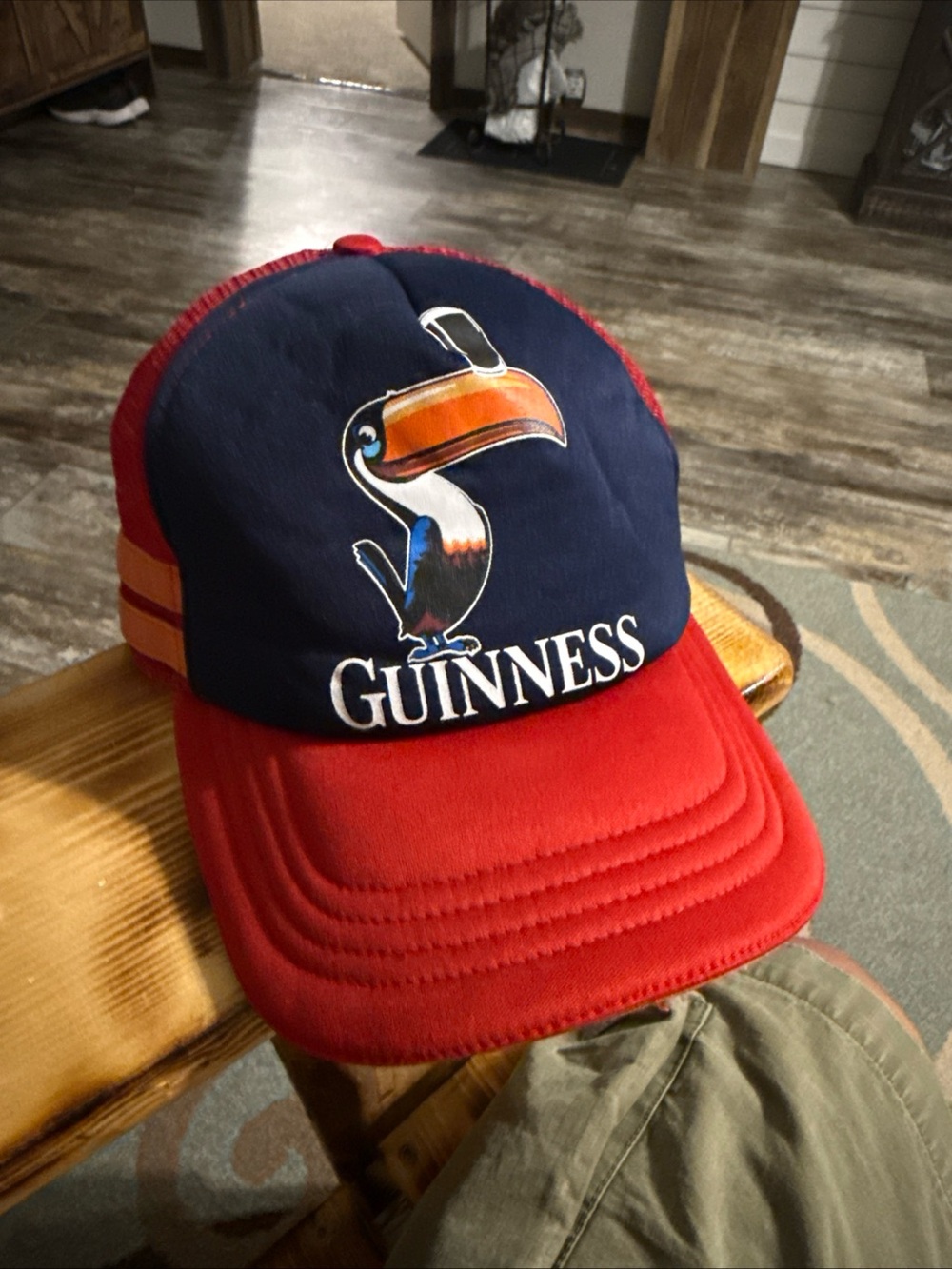 Guinness Toucan Cap in Navy and Red with Orange Accent